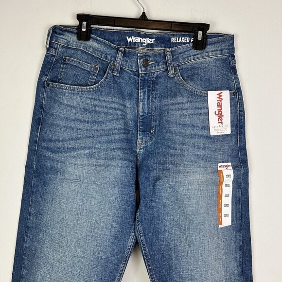Wrangler Men’s Relaxed Fit Straight Leg Jeans Size 33 x 32 Blue Medium Wash NWT - Picture 3 of 9